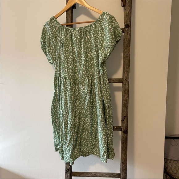 Universal Thread Light Green and White Floral Babydoll Cottagecore Mini Dress - Picture 4 of 7